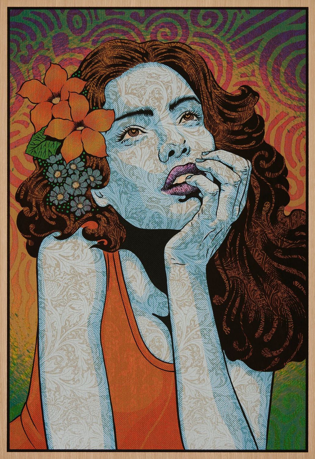Editions d'art de CHUCK SPERRY a pour titre DREAMER WOOD PANEL AP style expo chuck dim : CHUCK SPERRYprix:4250