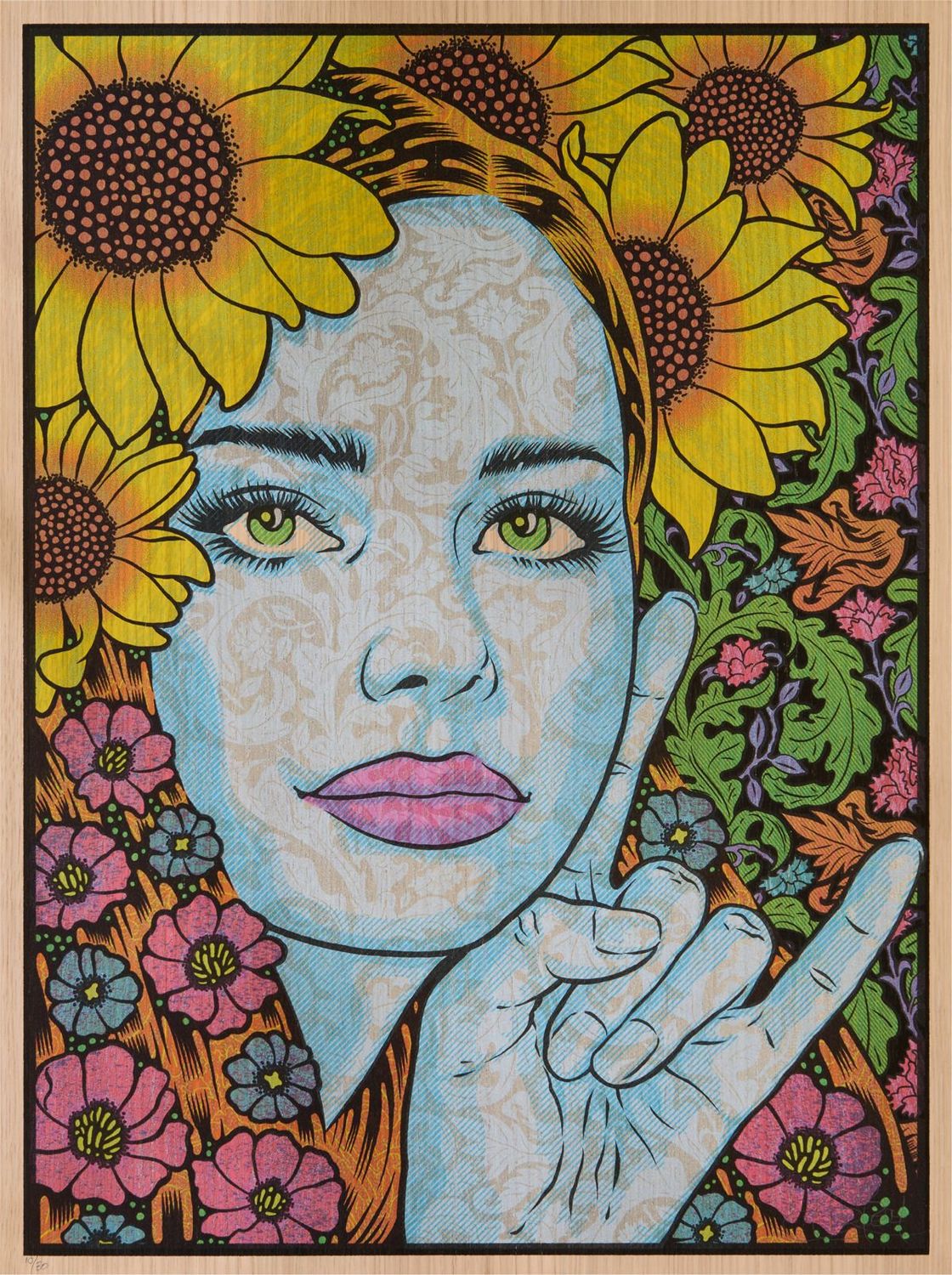 Tableau de CHUCK SPERRY a pour titre THE BACCHANTE WOOD PANEL AP style expo chuck dim : CHUCK SPERRYprix:2500