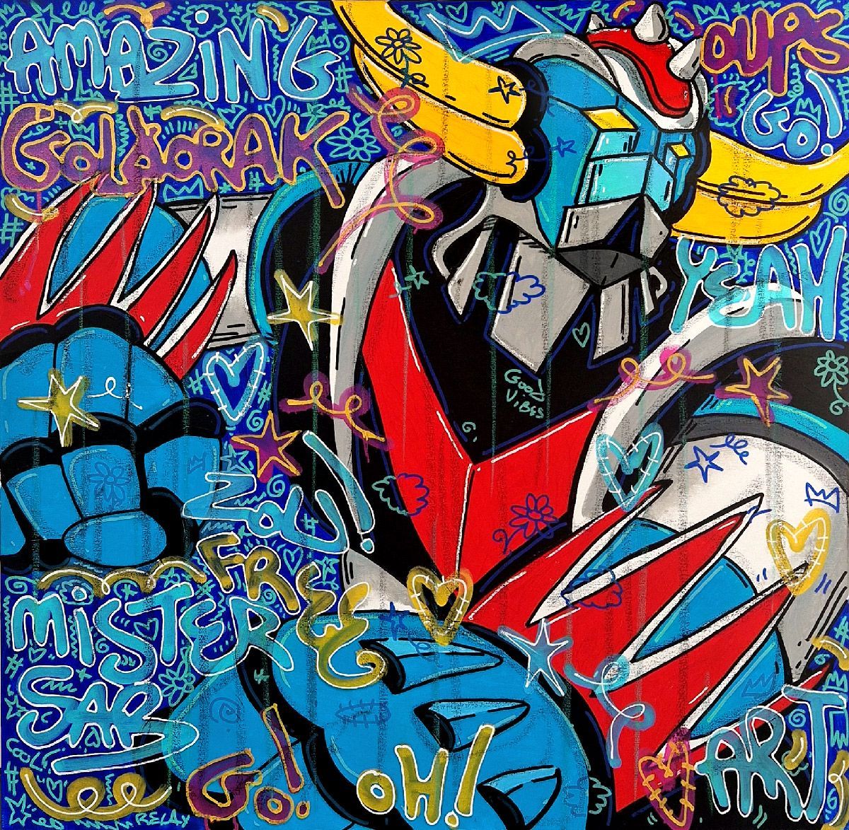 Tableau de RICO SAB a pour titre Goldorak GO ! style street pop art dim : RICO SABprix:600