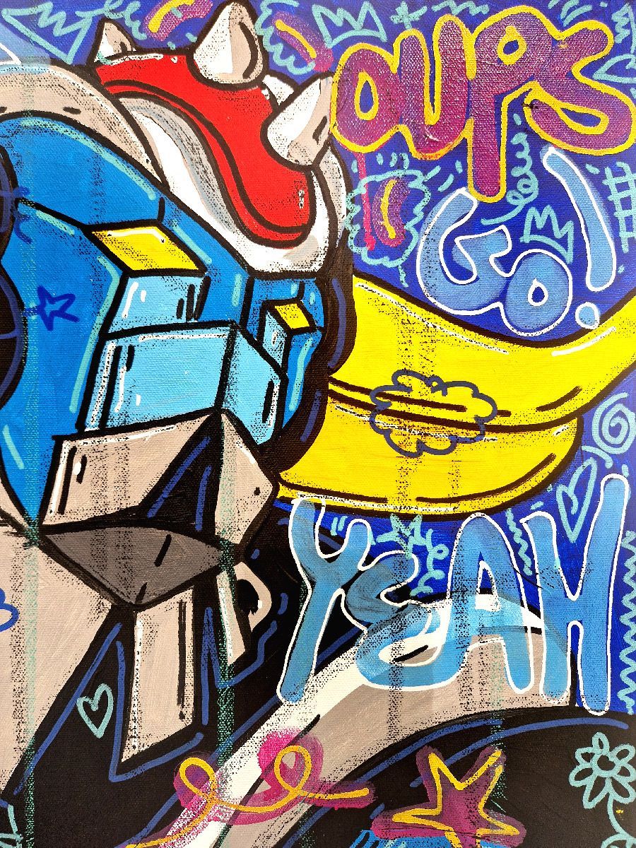 Tableau de RICO SAB a pour titre Goldorak GO ! style street pop art dim : RICO SABprix:600