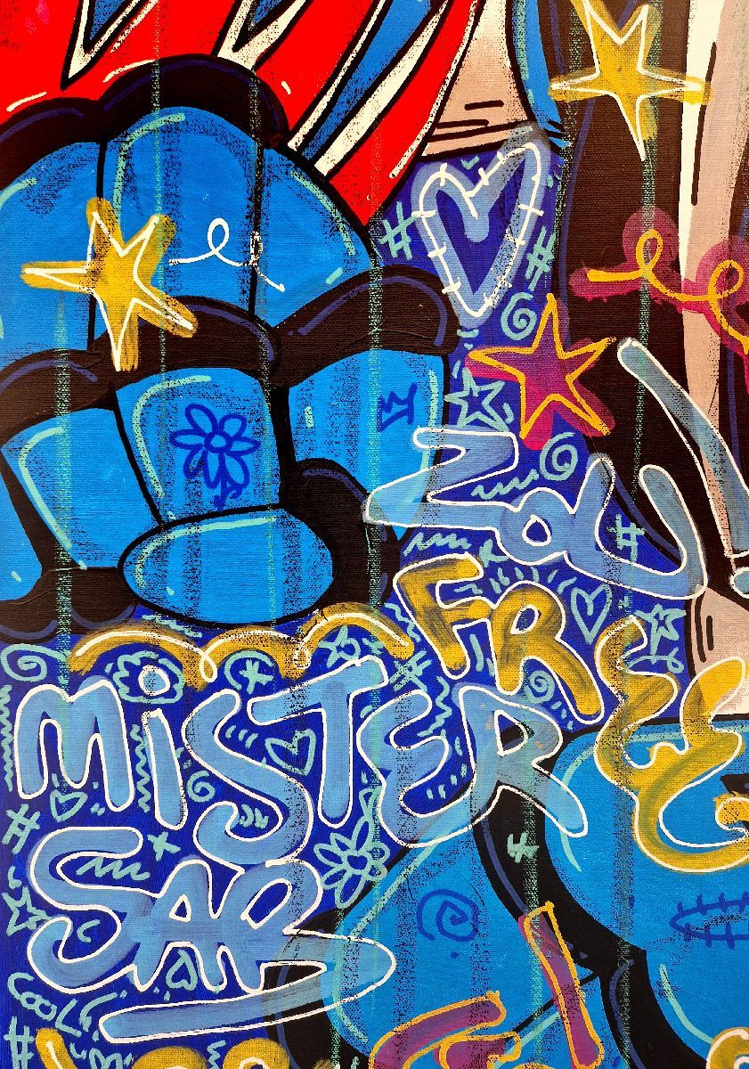 Tableau de RICO SAB a pour titre Goldorak GO ! style street pop art dim : RICO SABprix:600