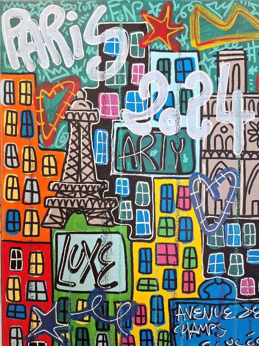 Tableau de RICO SAB a pour titre PARIS 2024 style street pop art dim : RICO SABprix:950