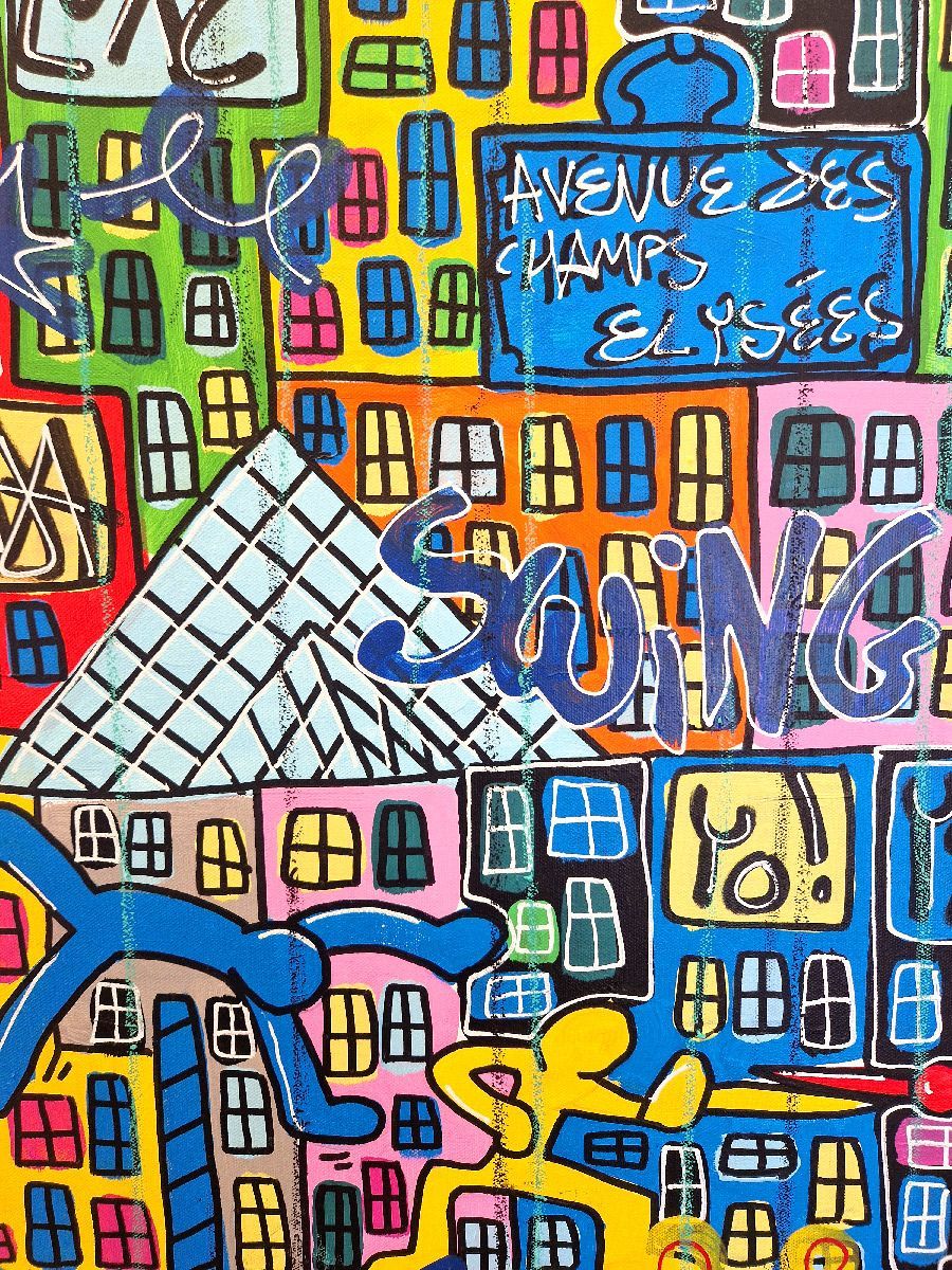 Tableau de RICO SAB a pour titre PARIS 2024 style street pop art dim : RICO SABprix:950