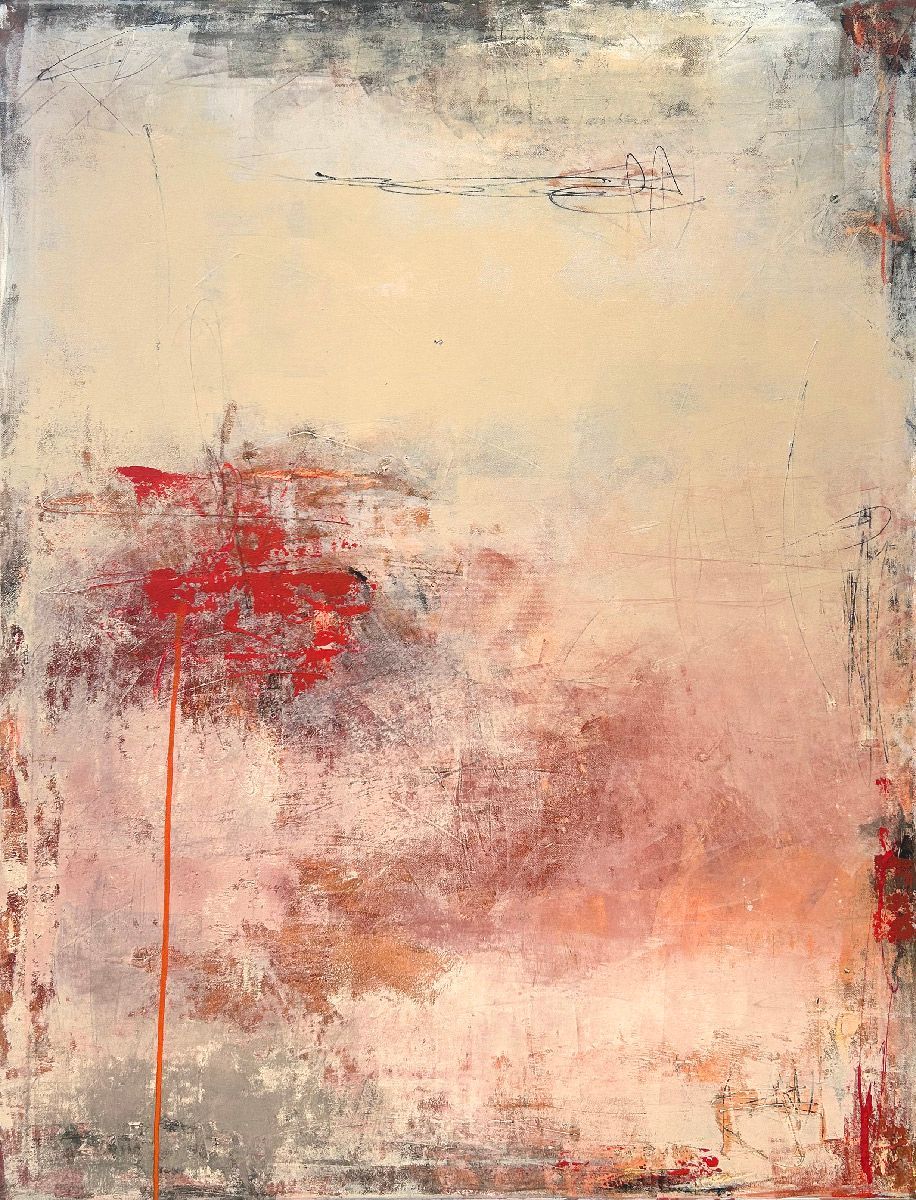 Tableau de TANIA CARRARA a pour titre Nuances vermillon style abstrait dim : TANIA CARRARAprix:1400