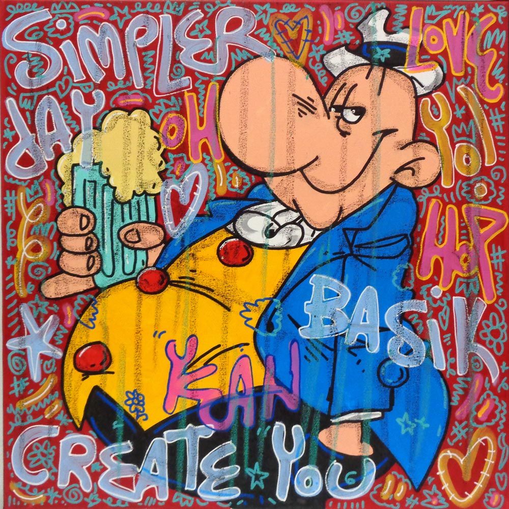 Tableau de RICO SAB a pour titre Simpler Say style street pop art, street art dim : RICO SABprix:320