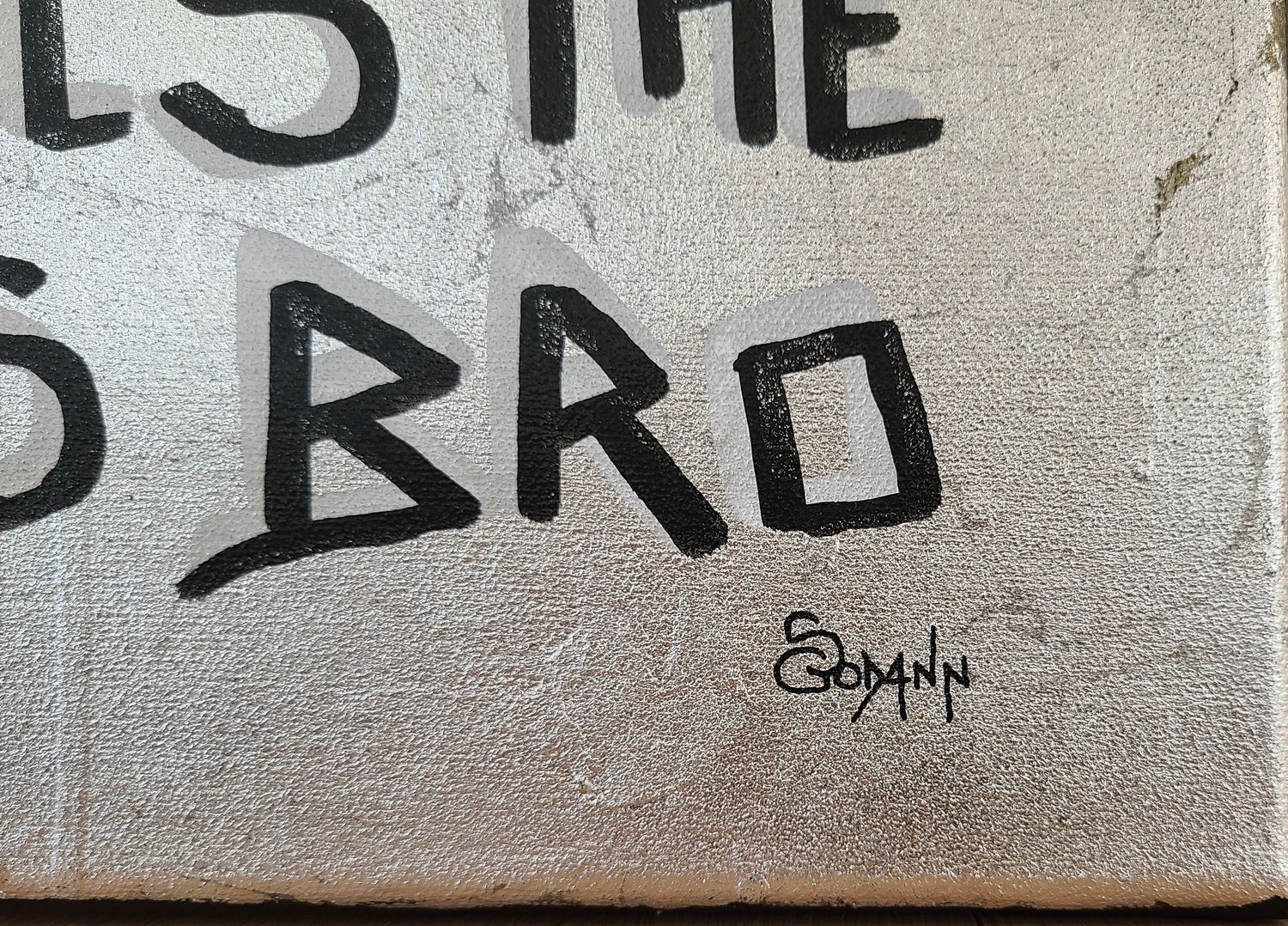 Tableau de Stephanie Godann a pour titre The lone cat style street art dim : Stephanie Godannprix:1000
