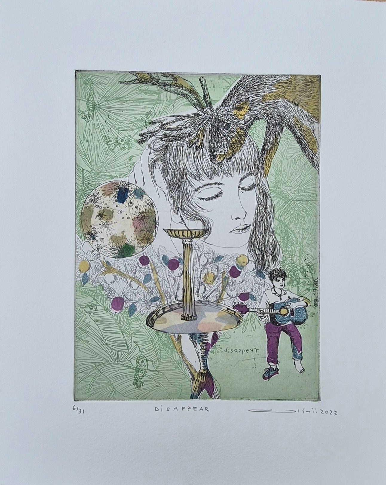 Dessin de ATSUKO ISHII a pour titre DISAPPEAR style figuratif dim : ATSUKO ISHIIprix:130