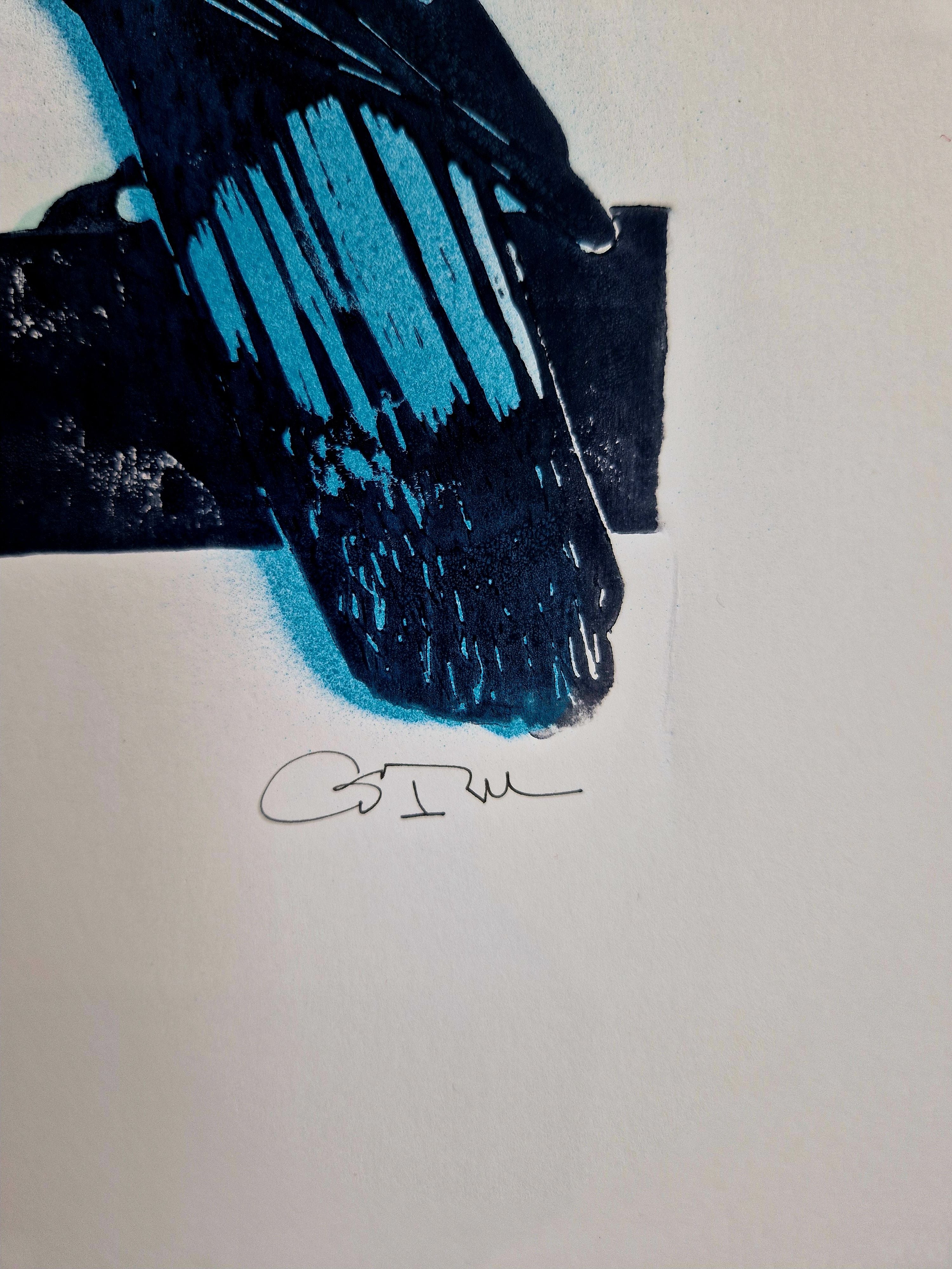 Editions d'art de OSRU a pour titre SKATE/3 PIES PAPOTENT BLEU style figuratif dim : OSRUprix:70