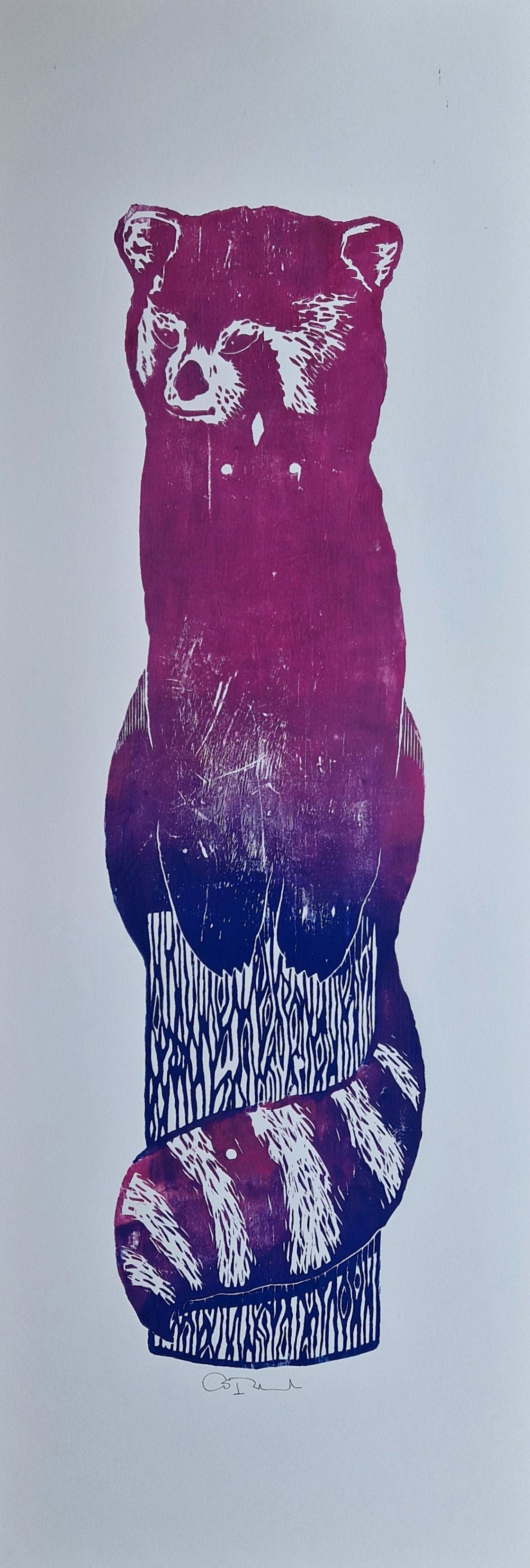 Editions d'art de OSRU a pour titre SKATE/RATON MAUVE ET BLEU style figuratif dim : OSRUprix:70