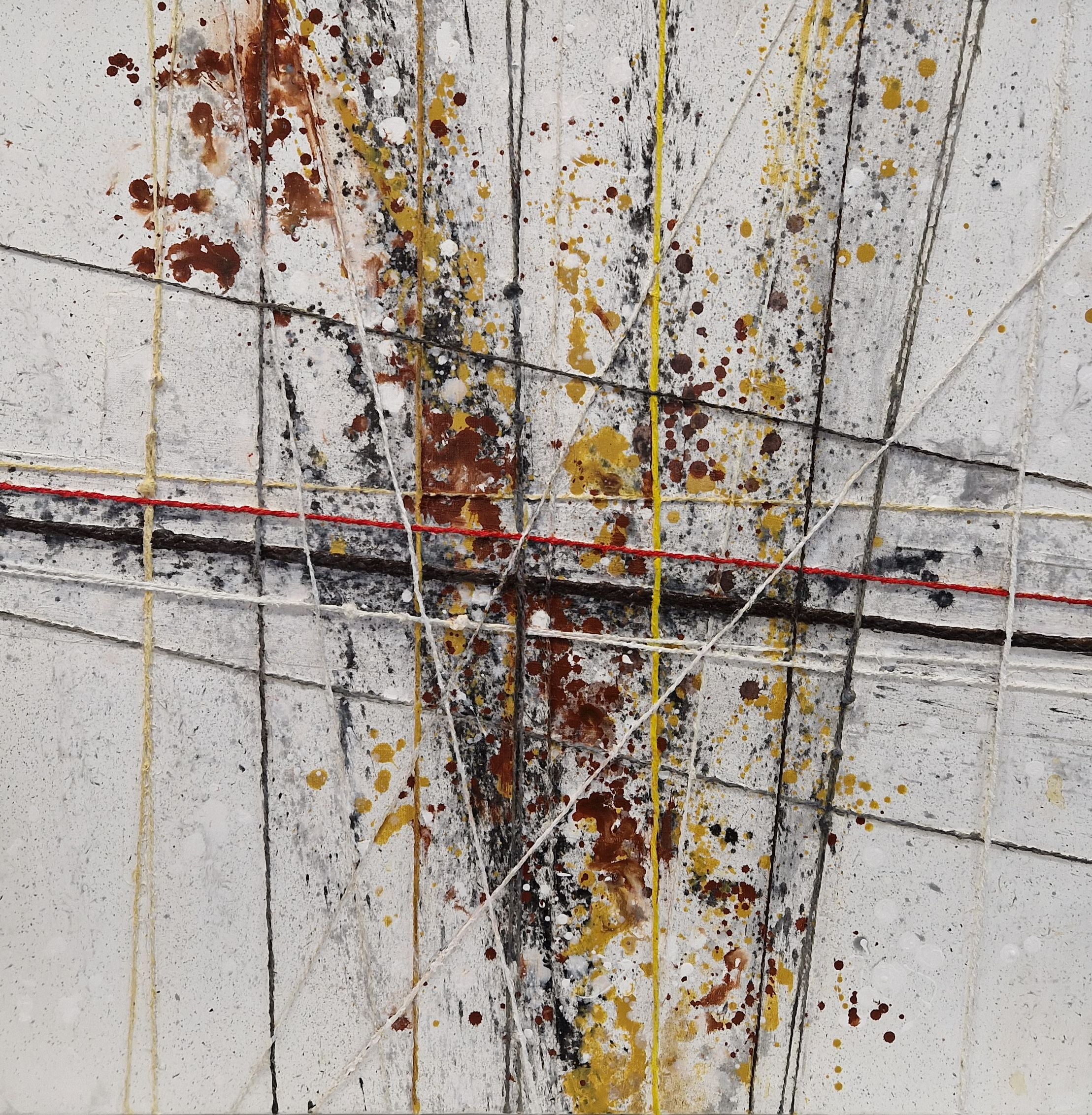 Tableau de Philippe Boliviera a pour titre Yellow Line style abstrait dim : Philippe Bolivieraprix:700