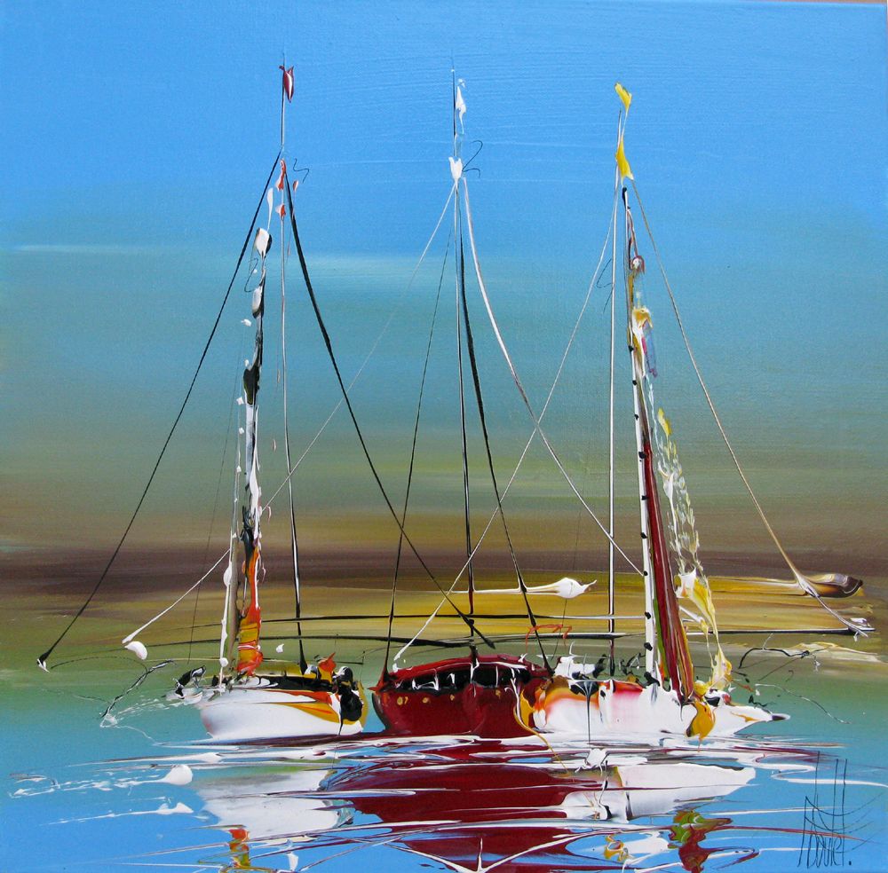 Tableau de F. BOUTET a pour titre MARINE ABSTRAITE 2025 style abstrait dim : F. BOUTETprix:300