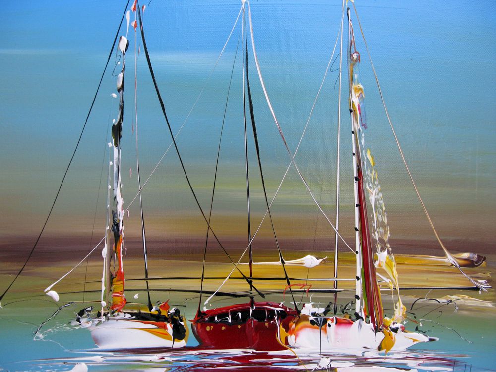 Tableau de F. BOUTET a pour titre MARINE ABSTRAITE 2025 style abstrait dim : F. BOUTETprix:300