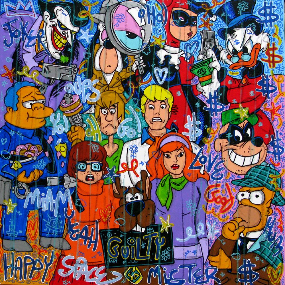 Tableau de RICO SAB a pour titre Guilty style street pop art, street art dim : RICO SABprix:1200