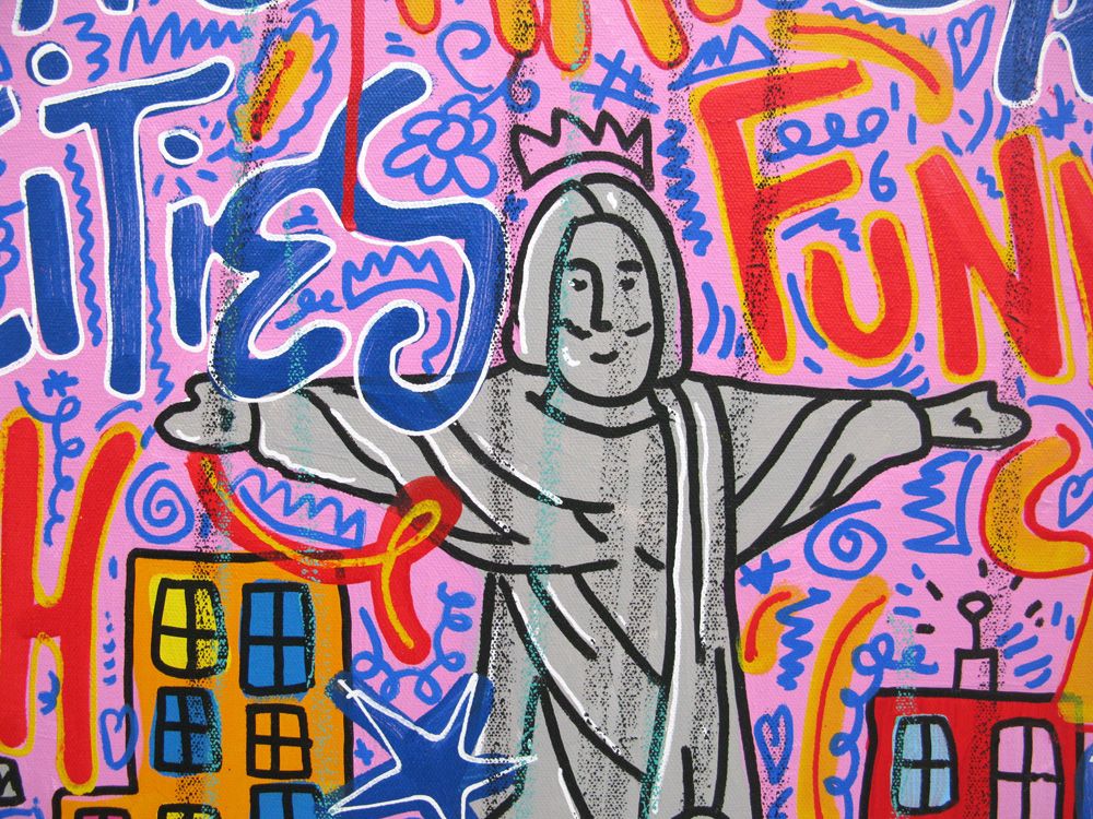 Tableau de RICO SAB a pour titre Funny stars style street pop art, street art dim : RICO SABprix:1200