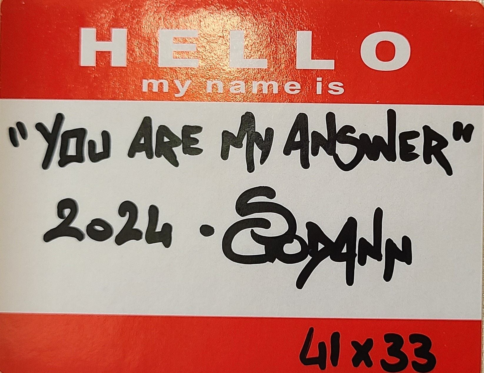 Tableau de Stephanie Godann a pour titre You are my answer style street art dim : Stephanie Godannprix:410
