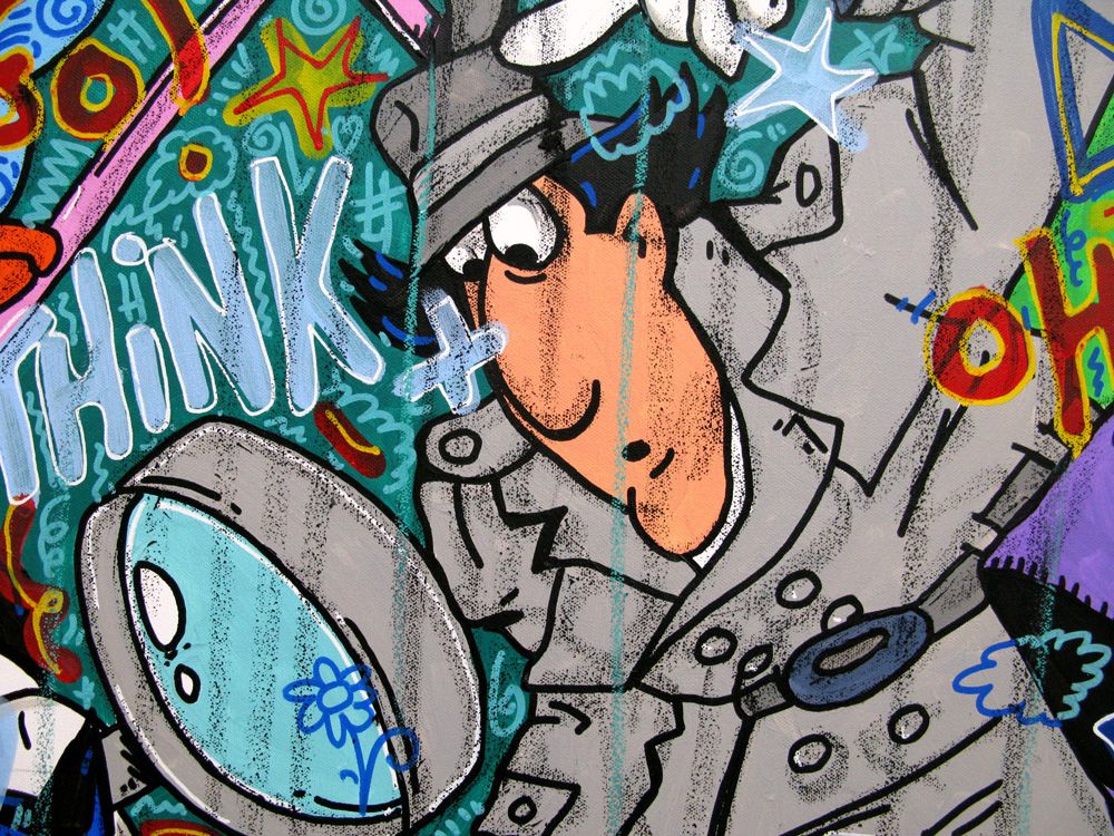 Tableau de RICO SAB a pour titre Keep krazy be free style street pop art, street art dim : RICO SABprix:1650