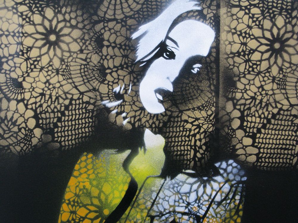 Tableau de KARO TRASS a pour titre Sans titre 2 style street pop art, street art dim : KARO TRASSprix:300