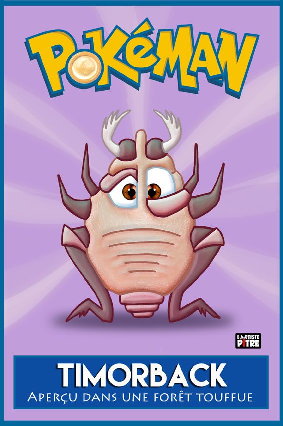 Editions d'art de L'ARTISTE PITRE a pour titre POKEMAN 2 TIMORBACK style figuratif, graphique dim : L'ARTISTE PITREprix:30