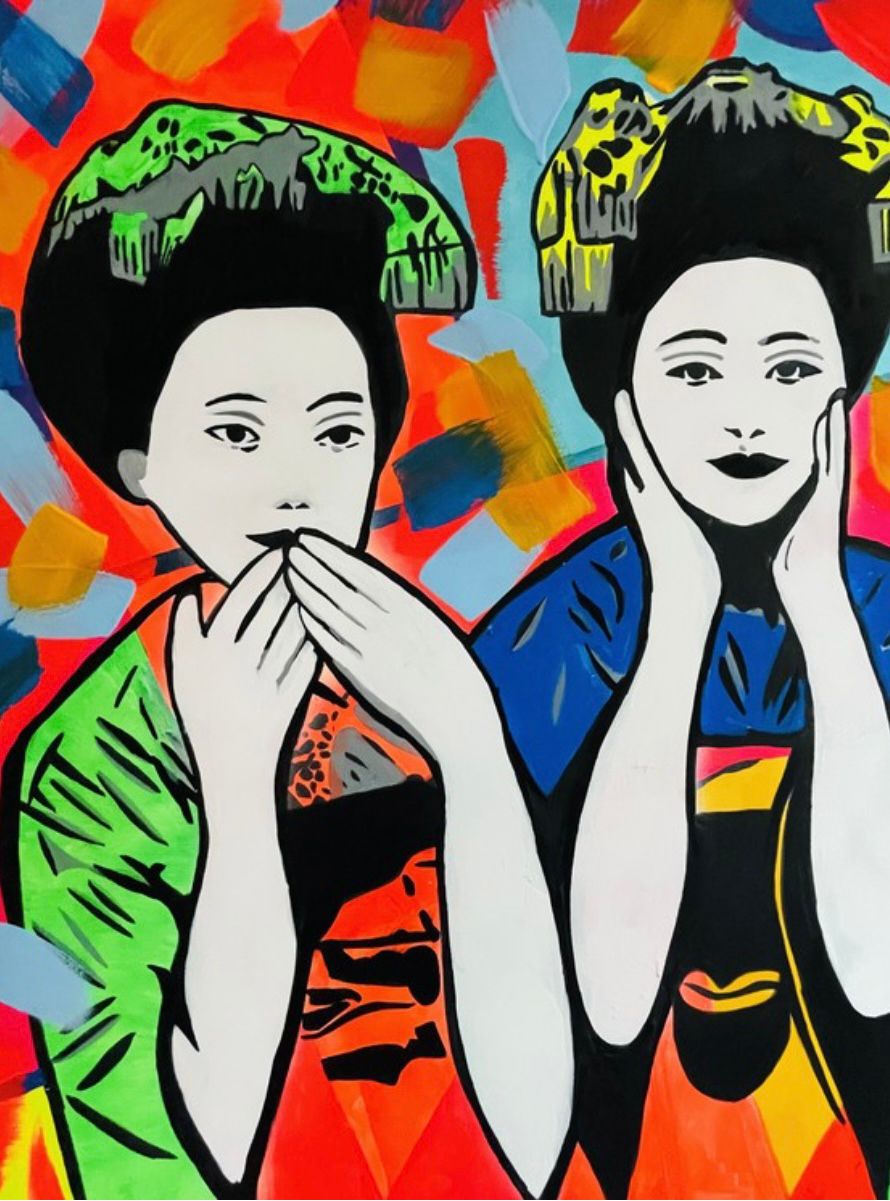Tableau de SARA CHELOU a pour titre Maïko style street pop art dim : SARA CHELOUprix:890