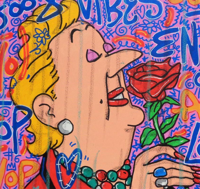 Tableau de RICO SAB a pour titre Good Vibes style street pop art, street art dim : RICO SABprix:320