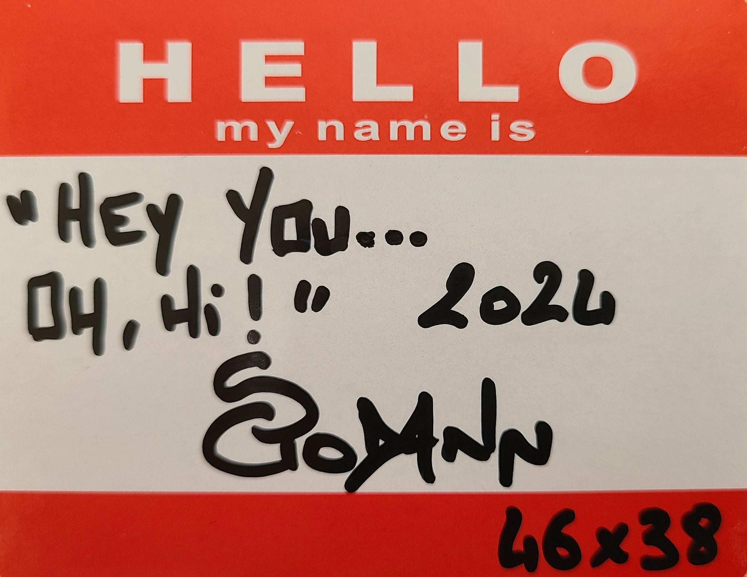 Tableau de Stephanie Godann a pour titre Hey you... Oh, hi! style street art dim : Stephanie Godannprix:460