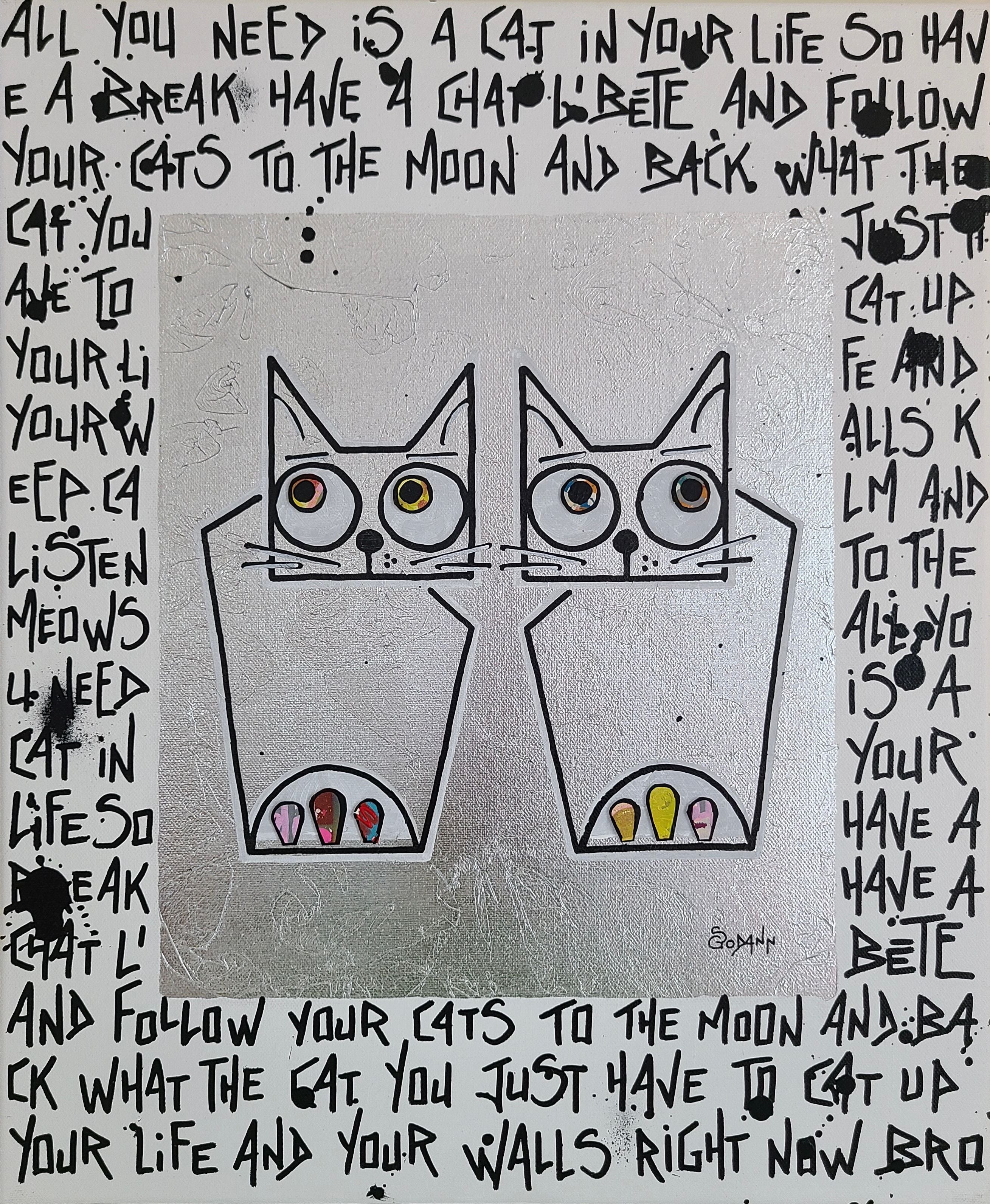 Tableau de Stephanie Godann a pour titre Une petite coupe de Champagne? style street art dim : Stephanie Godannprix:460