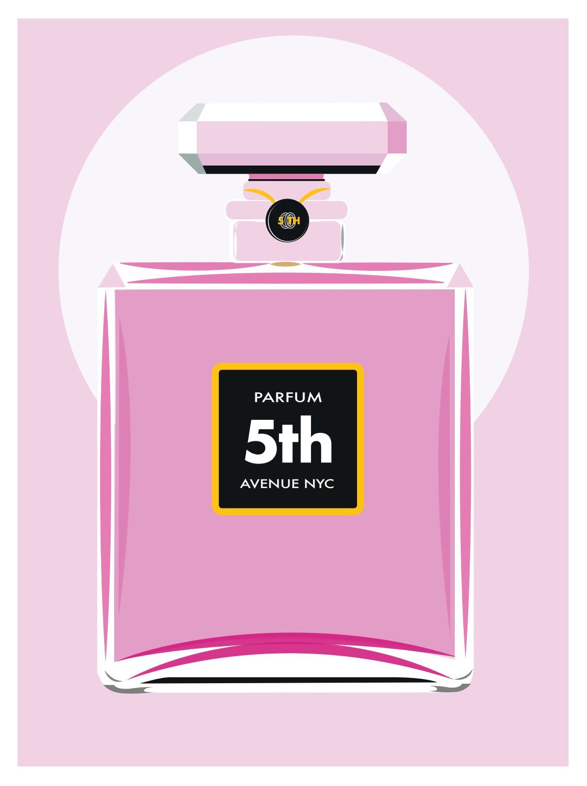 Editions d'art de JMC a pour titre PARFUM 5 eme Avenue NY style figuratif, graphique dim : JMCprix:30