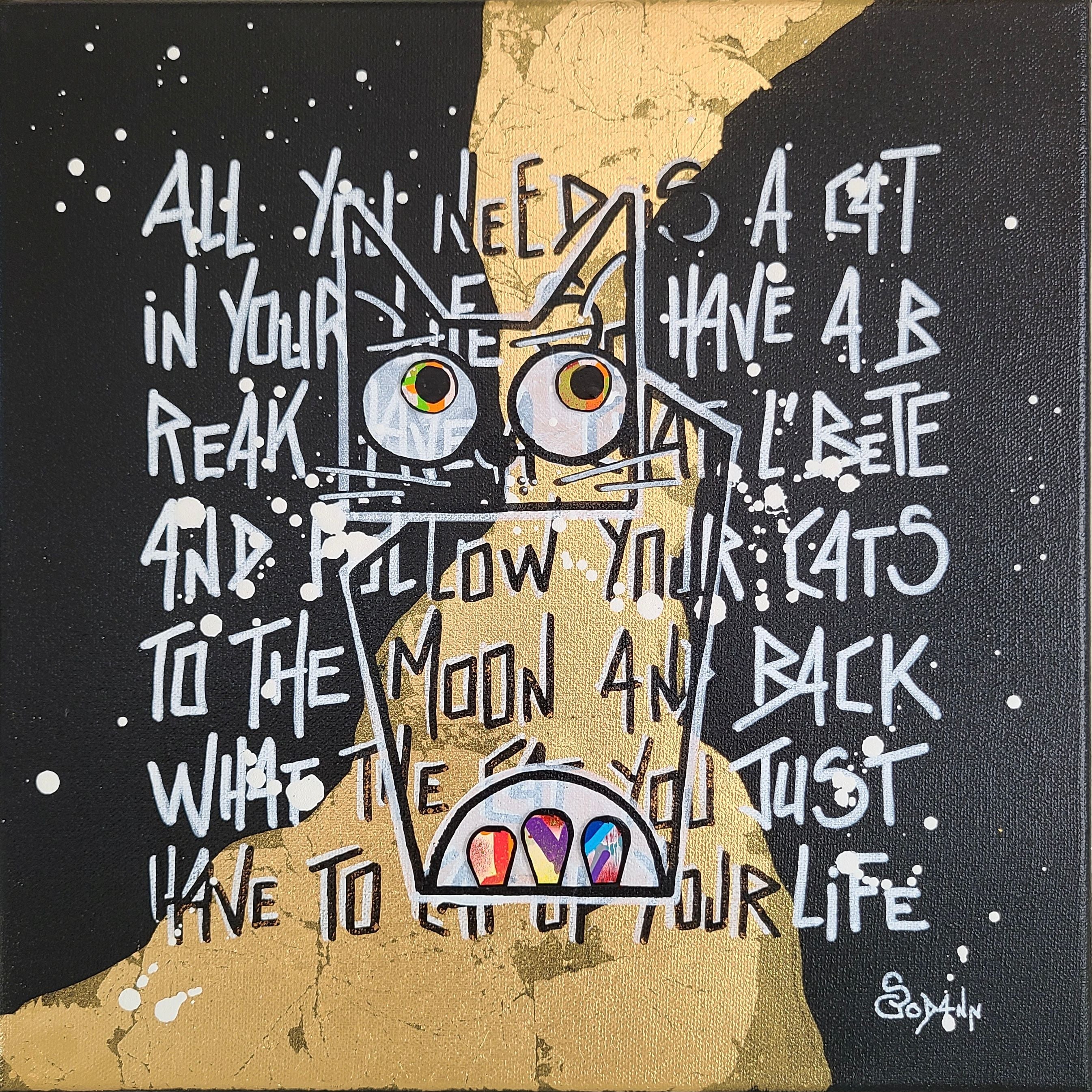 Tableau de Stephanie Godann a pour titre Catness style street art dim : Stephanie Godannprix:300