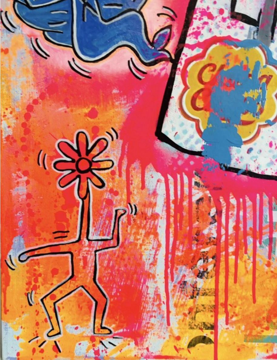 Tableau de SARA CHELOU a pour titre Bat Girl style street pop art dim : SARA CHELOUprix:890