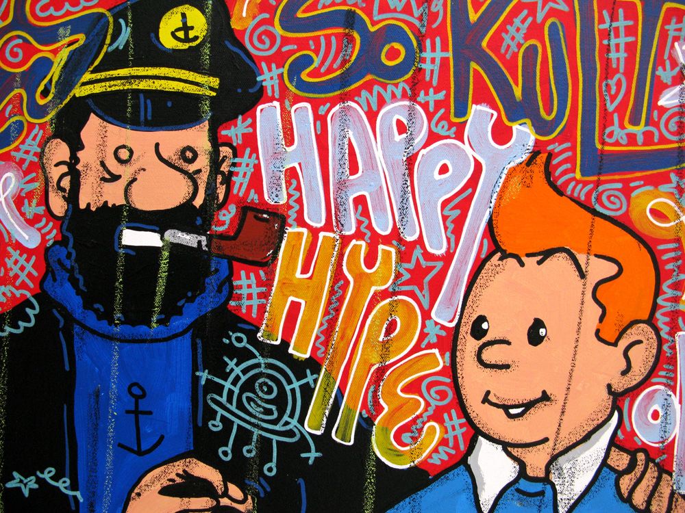 Tableau de RICO SAB a pour titre Good vibes style street pop art, street art dim : RICO SABprix:600