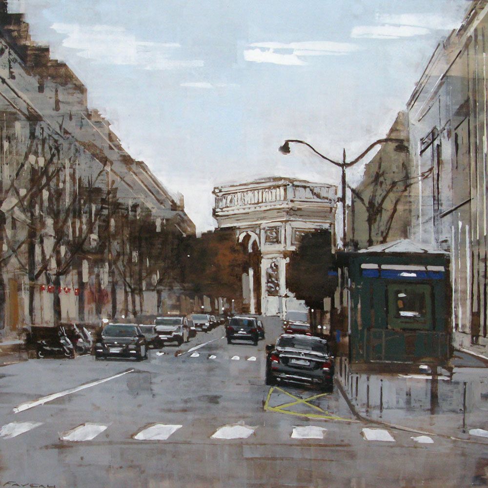 Tableau de ADRIEN FAVEAU a pour titre AUTOMNE SUR L'AVENUE HOCHE style figuratif dim : ADRIEN FAVEAUprix:2500