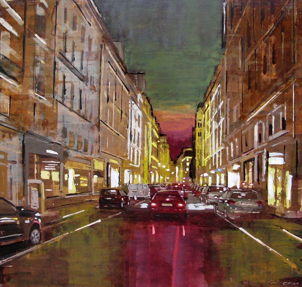 Tableau de ADRIEN FAVEAU a pour titre RUE ST HONORÉ style figuratif dim : ADRIEN FAVEAUprix:1800