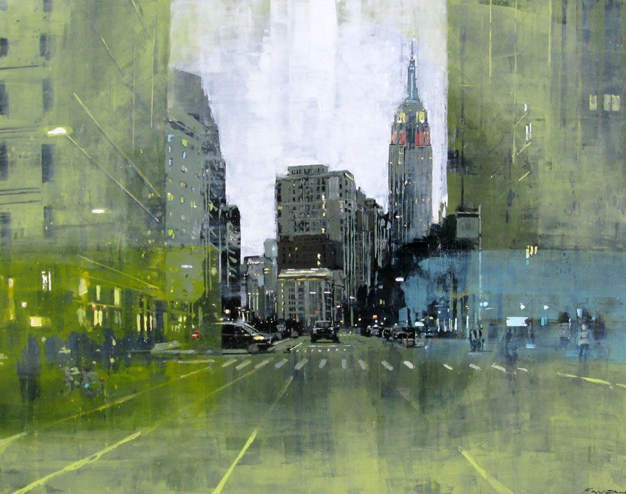 Tableau de ADRIEN FAVEAU a pour titre EMPIRE STATE BUILDING style figuratif dim : ADRIEN FAVEAUprix:3800