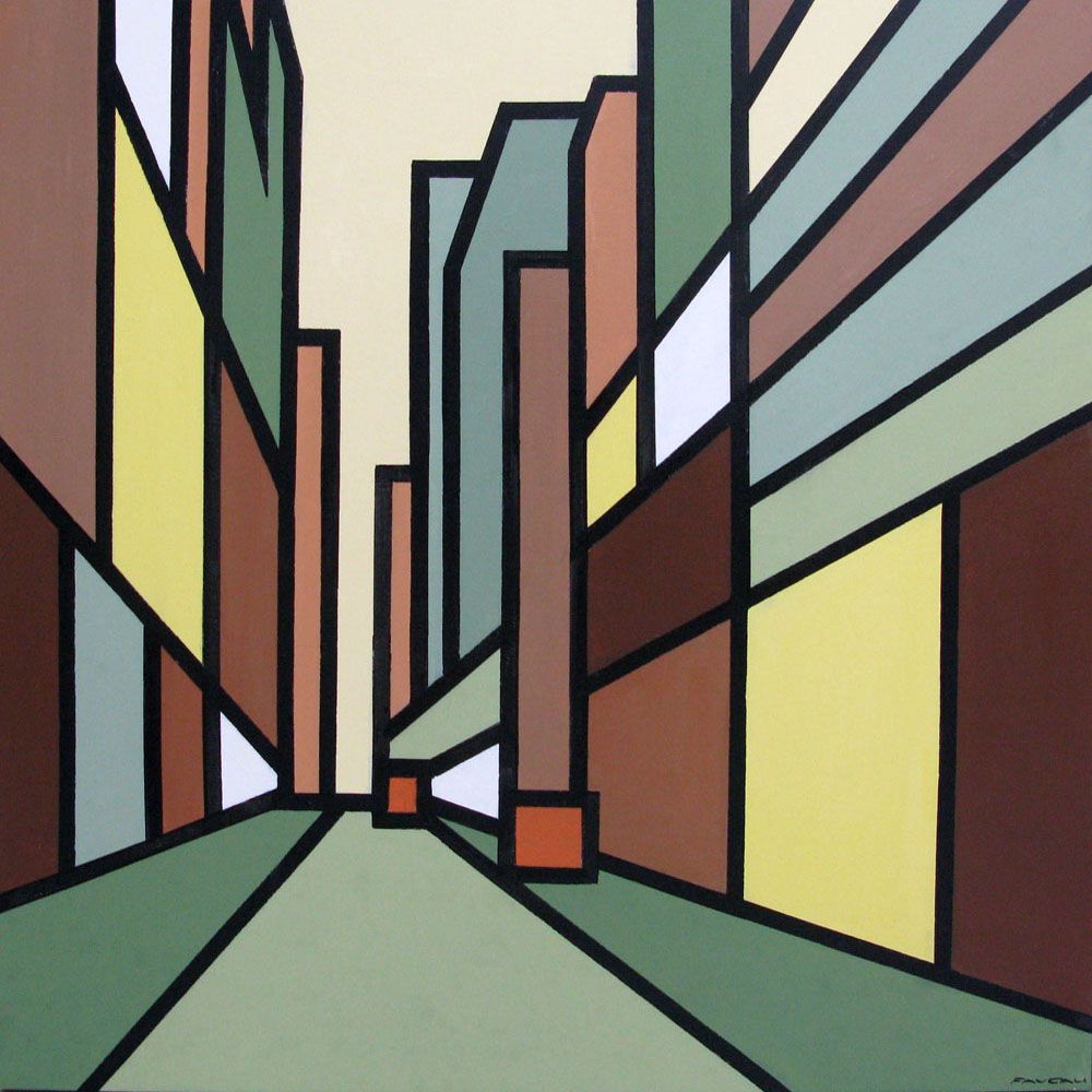 Tableau de ADRIEN FAVEAU a pour titre MANHATTAN ABSTRACTION style graphique dim : ADRIEN FAVEAUprix:1100