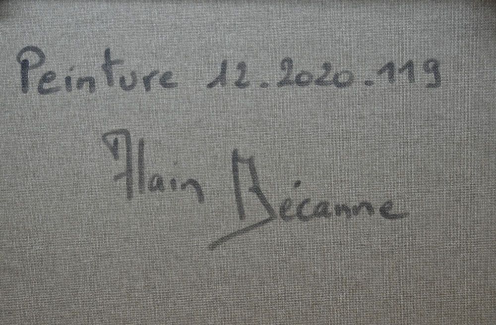Tableau de ALAIN BECANNE a pour titre PEINTURE 12-2020-119 style abstrait dim : ALAIN BECANNEprix:
