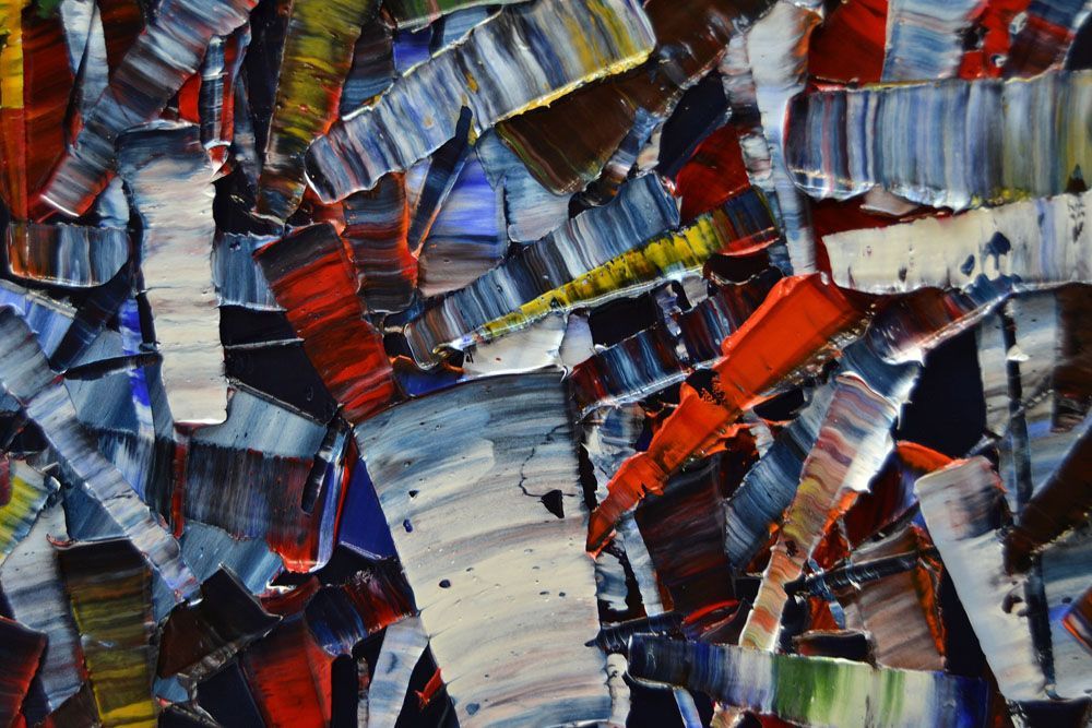 Tableau de ALAIN BECANNE a pour titre PEINTURE 10-2022-60 style abstrait dim : ALAIN BECANNEprix:850