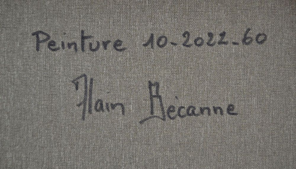 Tableau de ALAIN BECANNE a pour titre PEINTURE 10-2022-63 style abstrait dim : ALAIN BECANNEprix:1200