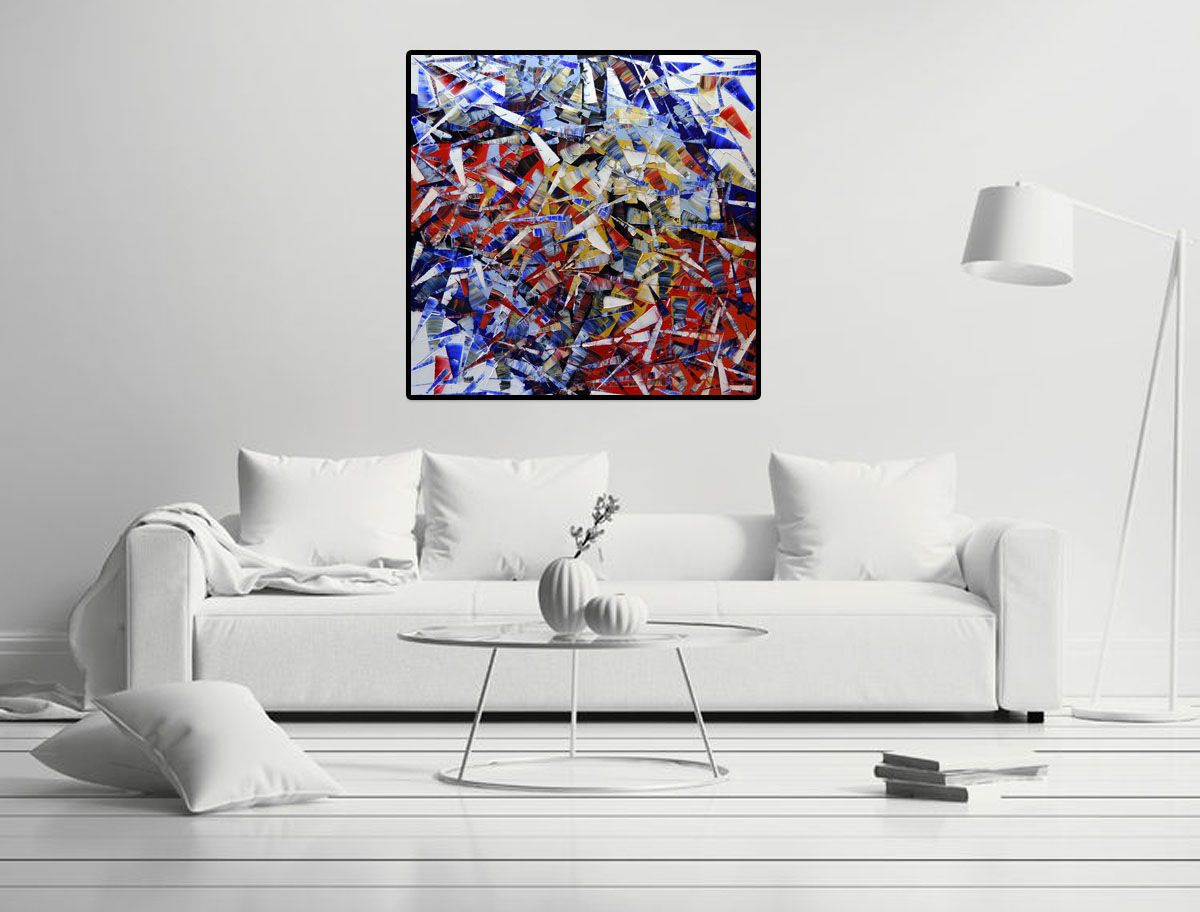 Tableau de ALAIN BECANNE a pour titre PEINTURE 01-2021-07 style abstrait dim : ALAIN BECANNEprix: