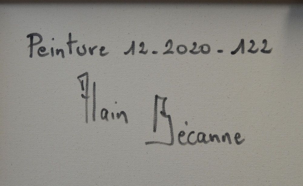 Tableau de ALAIN BECANNE a pour titre PEINTURE 12-2020-122 style abstrait dim : ALAIN BECANNEprix: