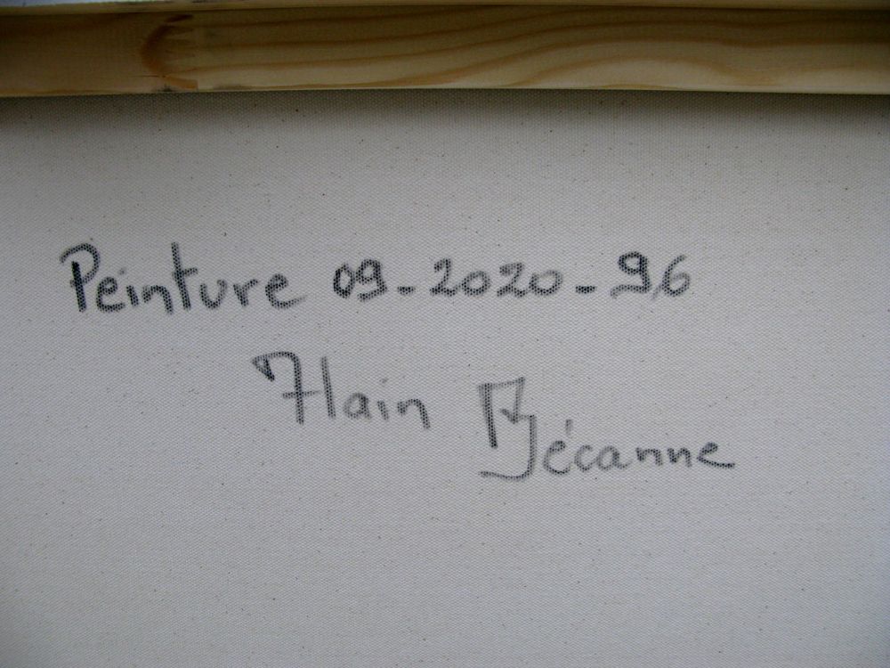 Tableau de ALAIN BECANNE a pour titre PEINTURE 09-2020-96 style abstrait dim : ALAIN BECANNEprix:900