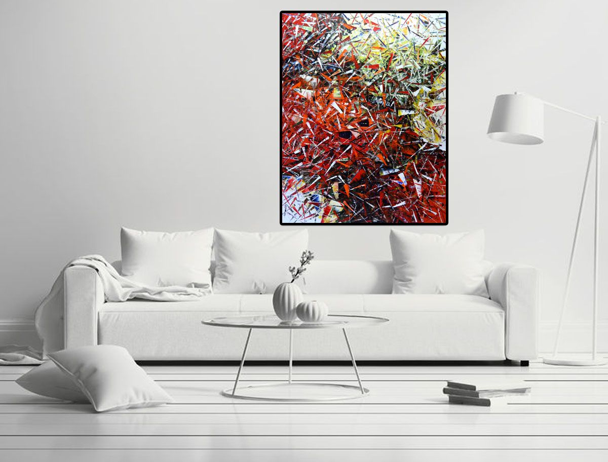 Tableau de ALAIN BECANNE a pour titre PEINTURE 11-2020-110 style abstrait dim : ALAIN BECANNEprix:
