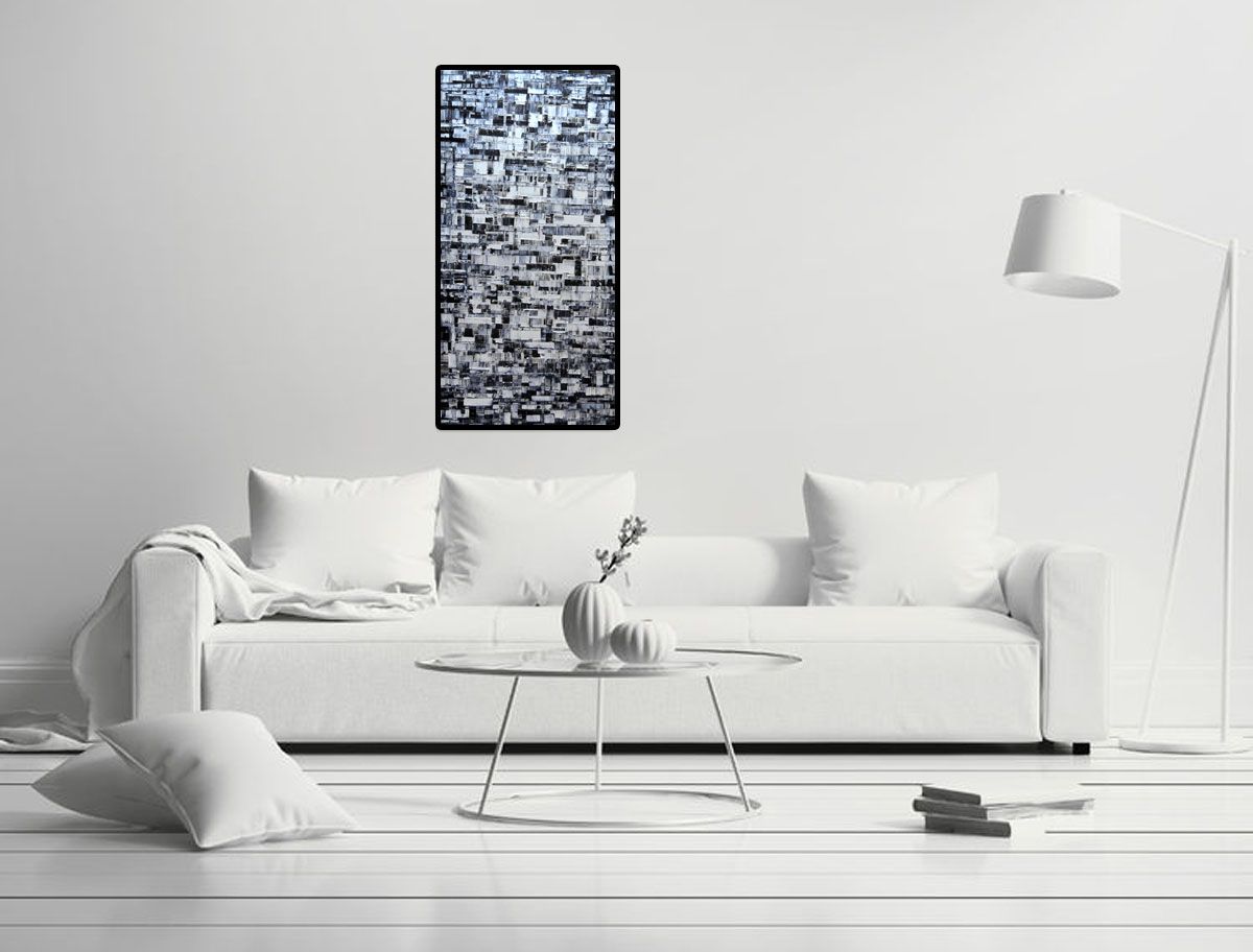 Tableau de ALAIN BECANNE a pour titre PEINTURE 01-2021-01 style abstrait dim : ALAIN BECANNEprix: