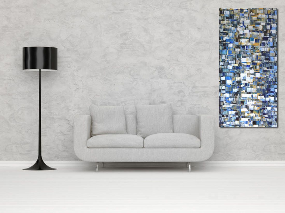 Tableau de ALAIN BECANNE a pour titre PEINTURE 02-2022-17 style abstrait dim : ALAIN BECANNEprix:
