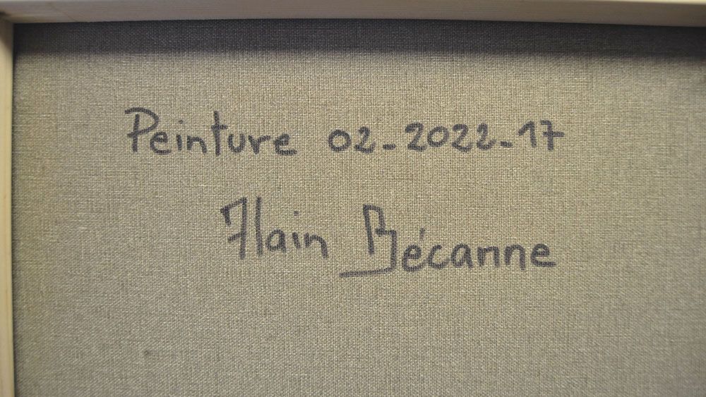 Tableau de ALAIN BECANNE a pour titre PEINTURE 02-2022-17 style abstrait dim : ALAIN BECANNEprix: