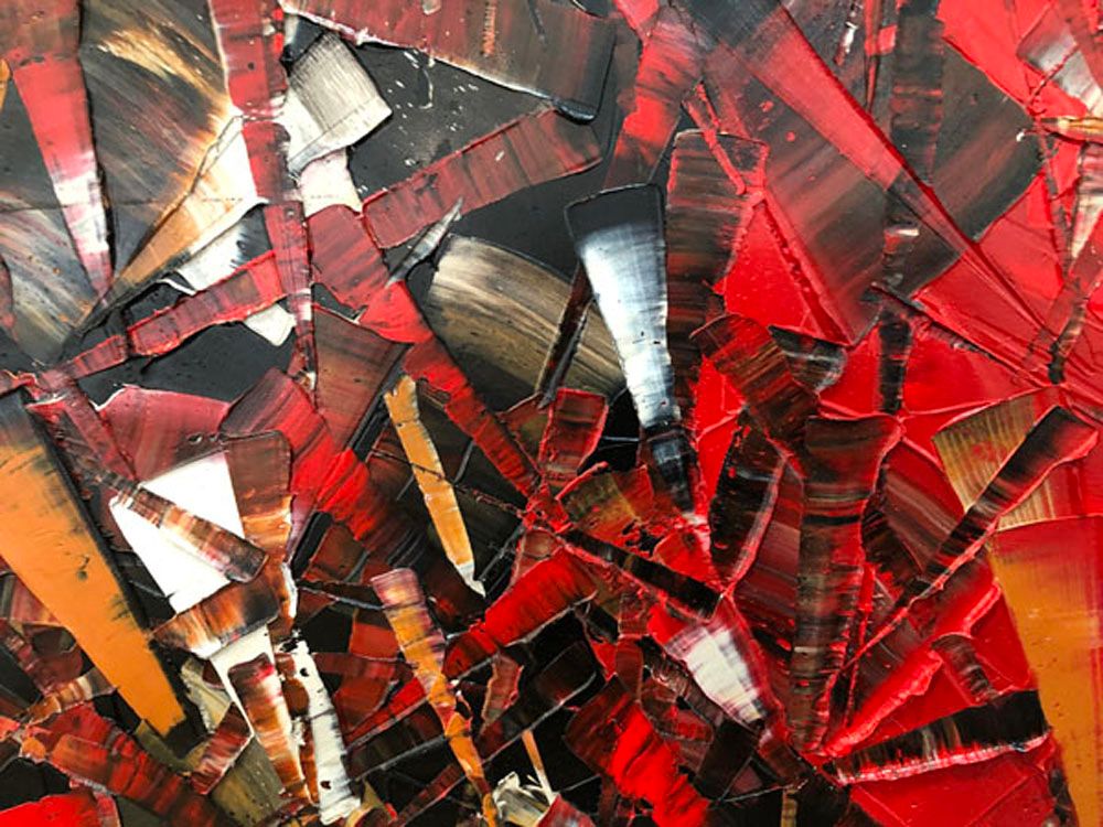 Tableau de ALAIN BECANNE a pour titre PEINTURE 12-2021-84 style abstrait dim : ALAIN BECANNEprix:650