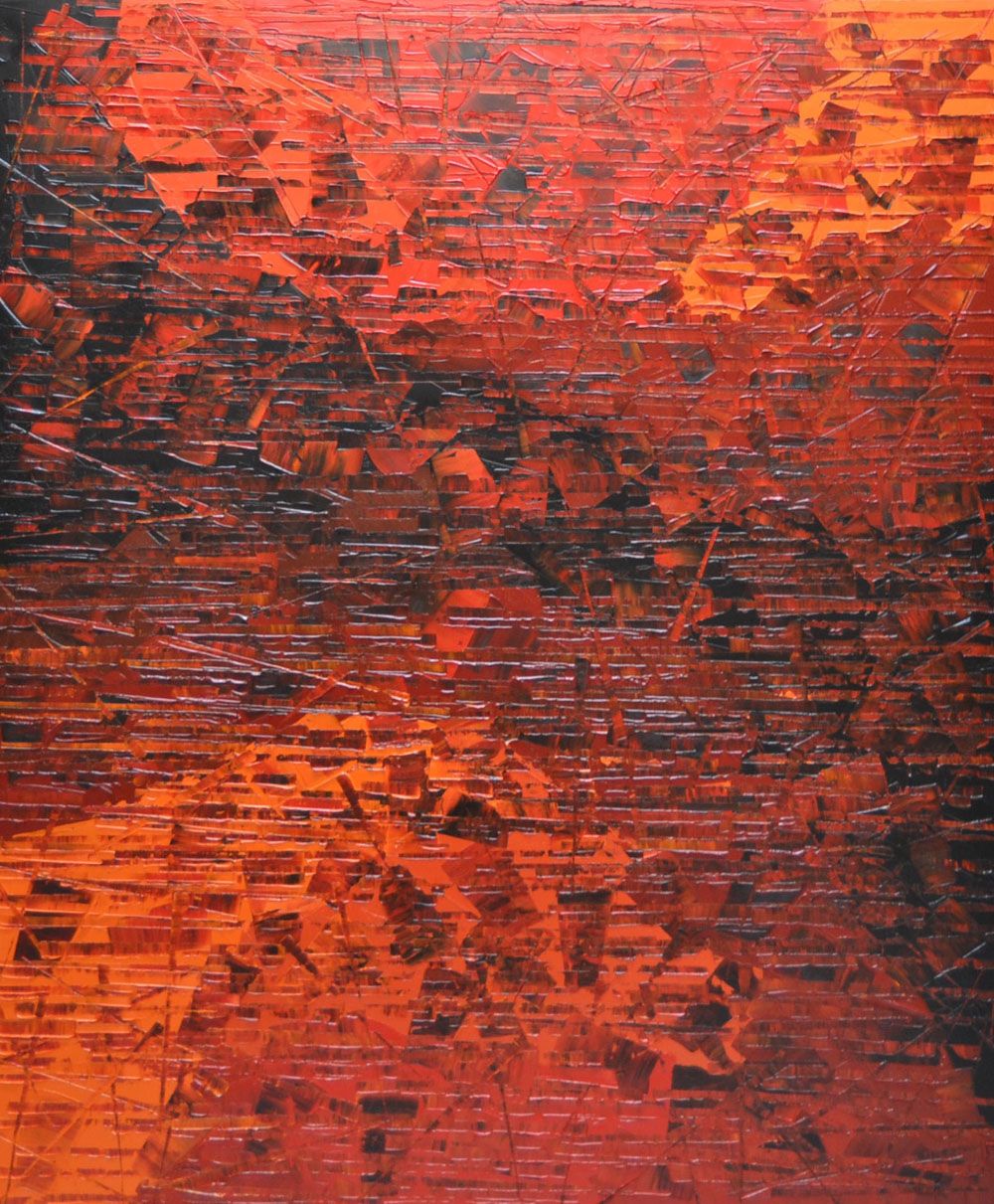 Tableau de ALAIN BECANNE a pour titre PEINTURE 11-2022-67 style abstrait dim : ALAIN BECANNEprix:900