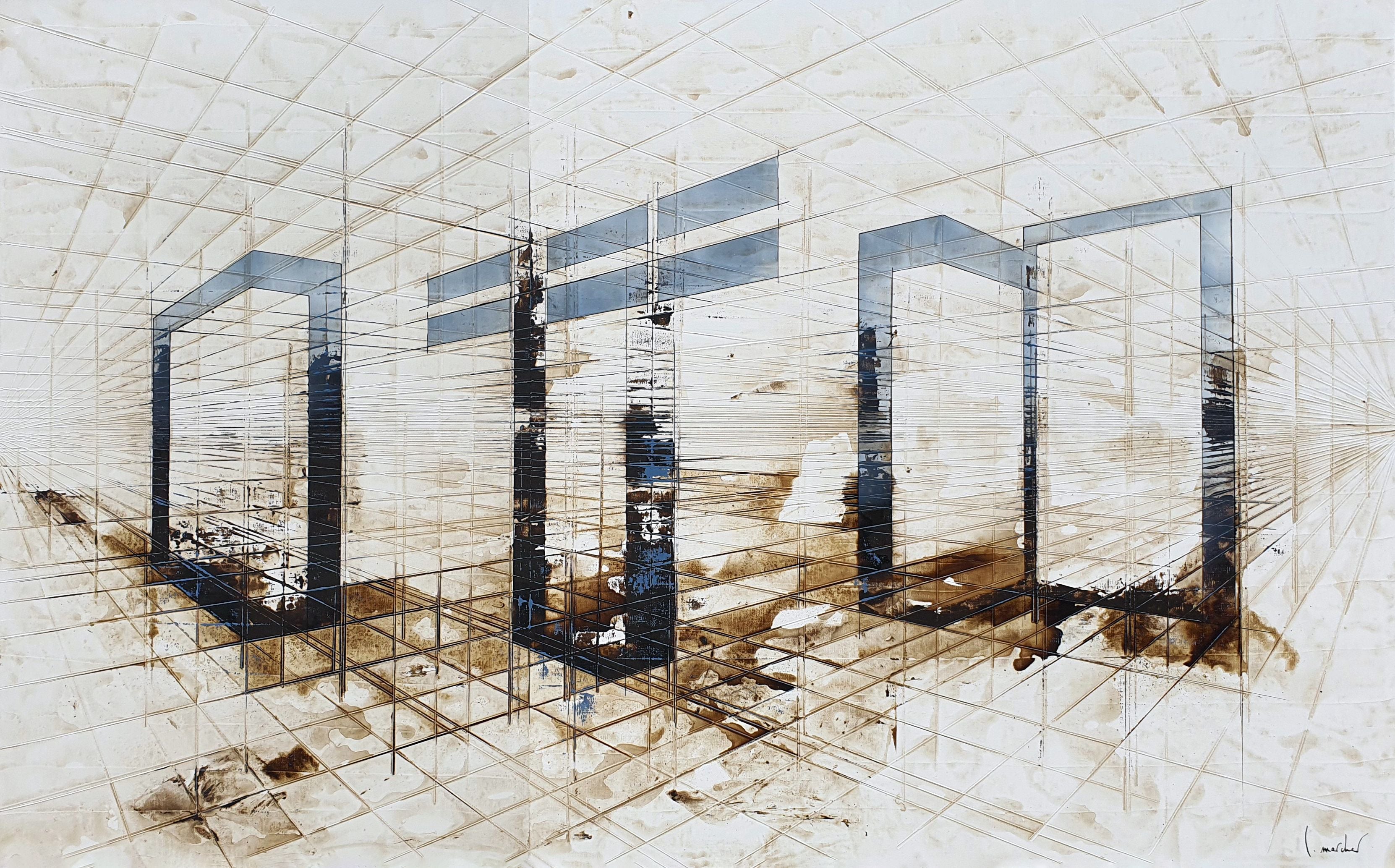 Tableau de LUDOVIC MERCHER a pour titre ARCHES style abstrait dim : LUDOVIC MERCHERprix:1200