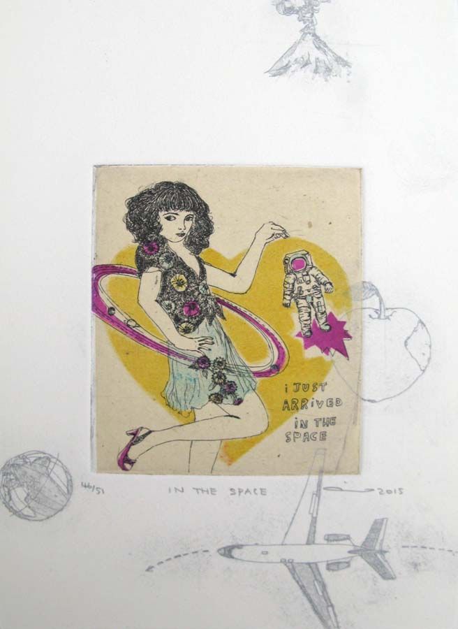 Dessin de ATSUKO ISHII a pour titre IN THE SPACE style figuratif dim : ATSUKO ISHIIprix:60