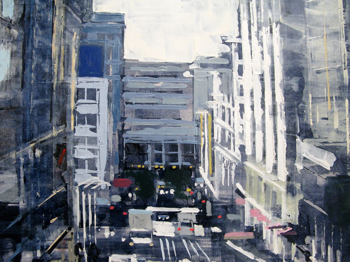 Tableau de ADRIEN FAVEAU a pour titre SUNNY UNION SQUARE style figuratif dim : ADRIEN FAVEAUprix:1250