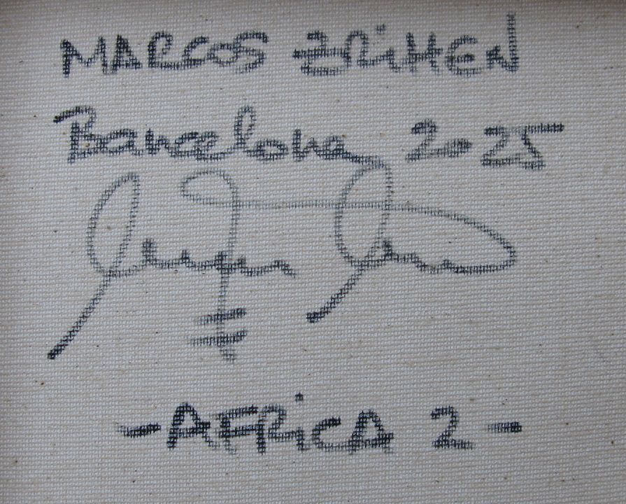 Tableau de MARCOS ZRIHEN NOWOTNY a pour titre Africa 2 - Barcelona 2025 style figuratif dim : MARCOS ZRIHEN NOWOTNYprix:80